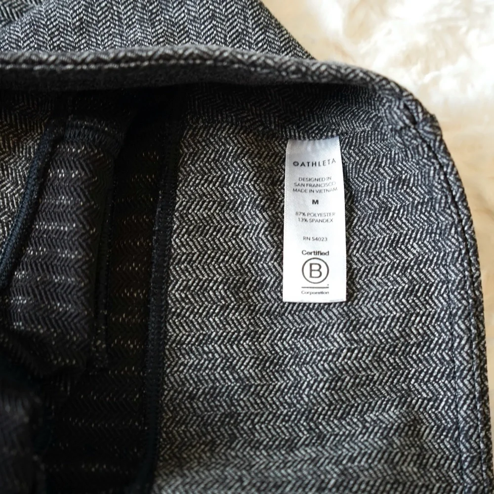 ATHLETA Women’s Pull On Delancey Gray Polyester Herringbone Tight w/pockets - M - Picture 6 of 14